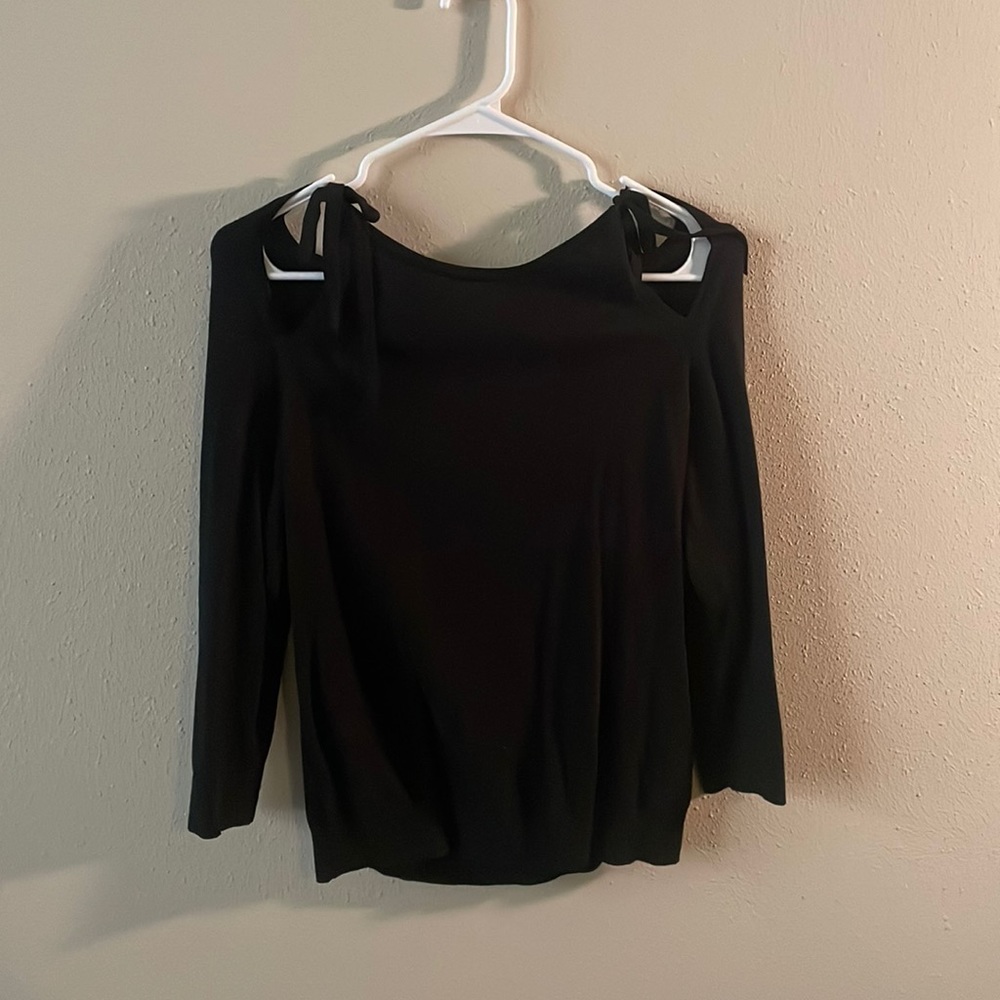 Black sweater with shoulder cut outs